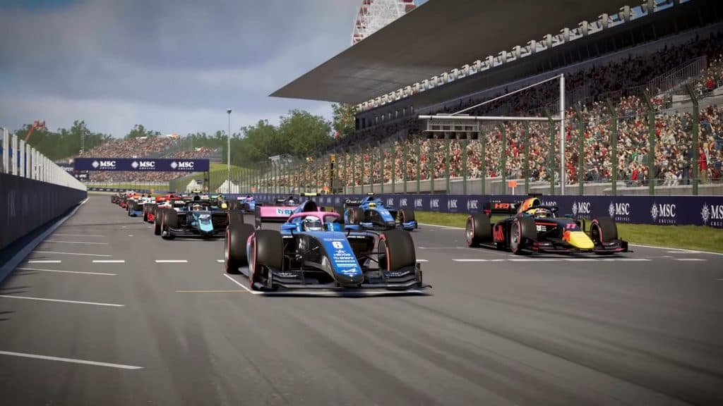 Formula 2 starting grid in F1 24