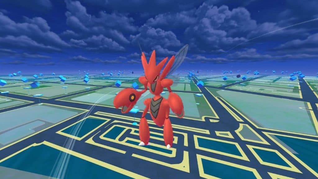 pokemon go scizor with game background