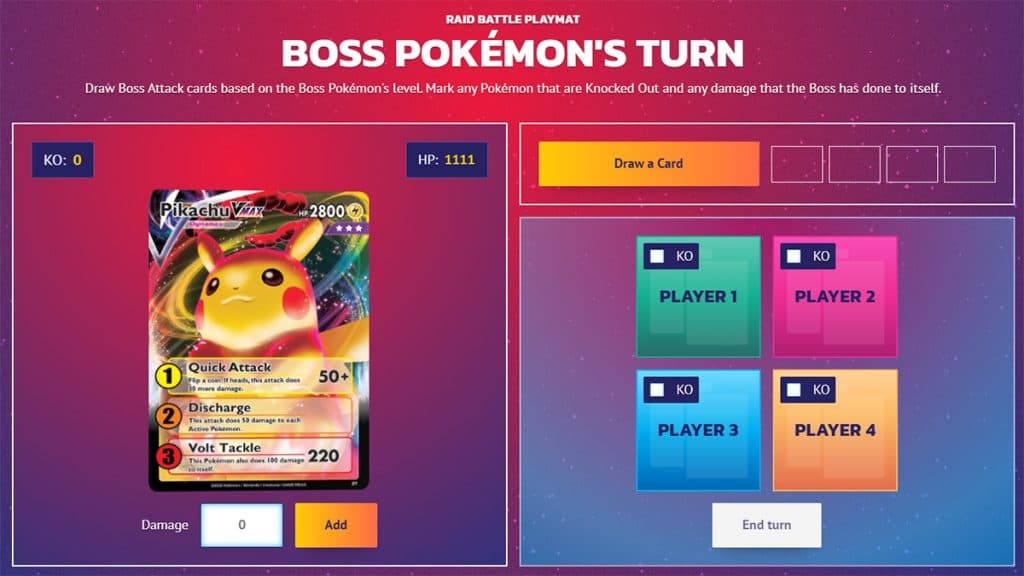 Pokemon TCG Raid Battle Pikachu VMAX Boss