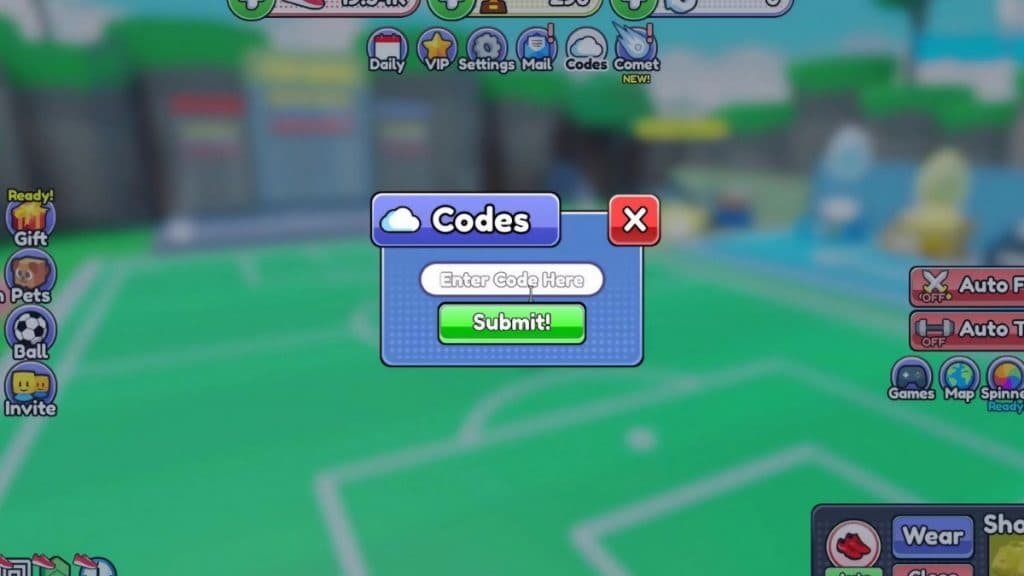 Head Soccer Simulator redeem code page.
