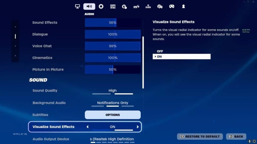 Footstep audio cues options