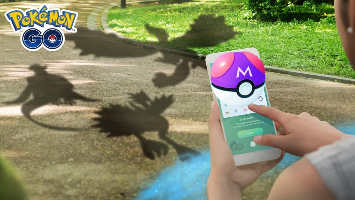 pokemon go player using master ball on galarian birds