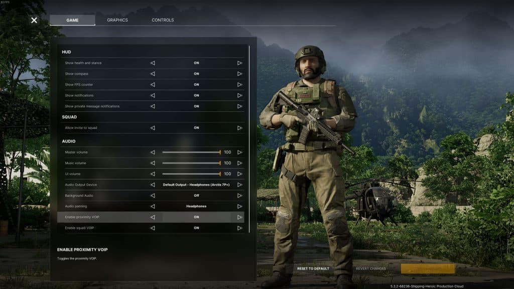 gray zone warfare voice chat option in menu