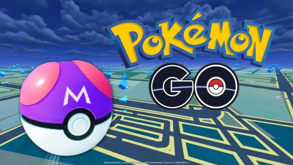 pokemon go master ball with game background