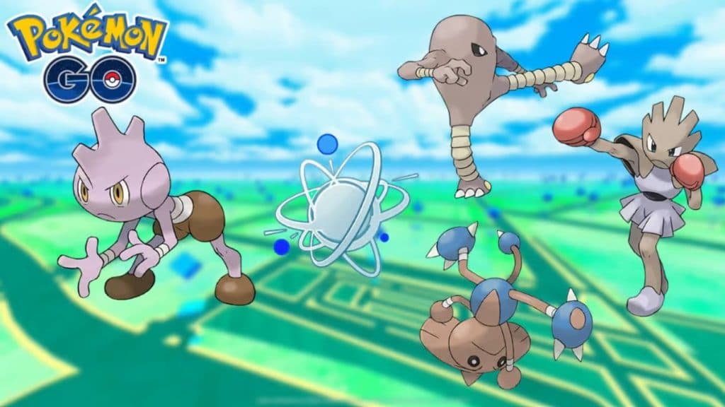 pokemon go tyrogue and its evolutions hitmonchan, hitmonlee, and hitmontop