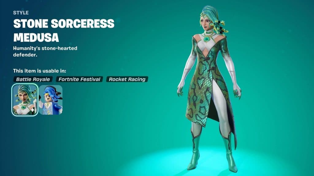 Stone Sorceress Medusa style in Fortnite Chapter 5 Season 2