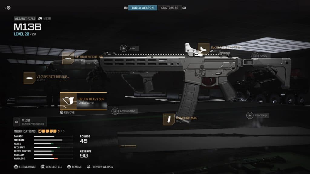 M13b loadout Warzone attachments