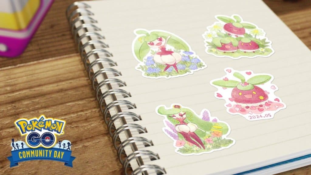 pokemon go community day stickers for bounsweet, steenee and tsareena