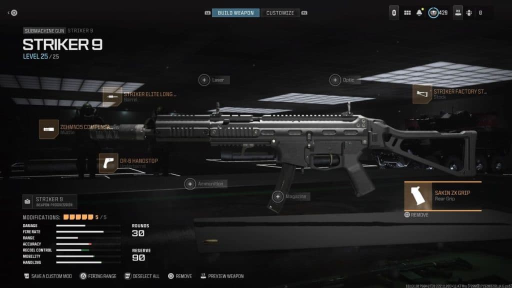 Best Striker 9 loadout attachments in MW3