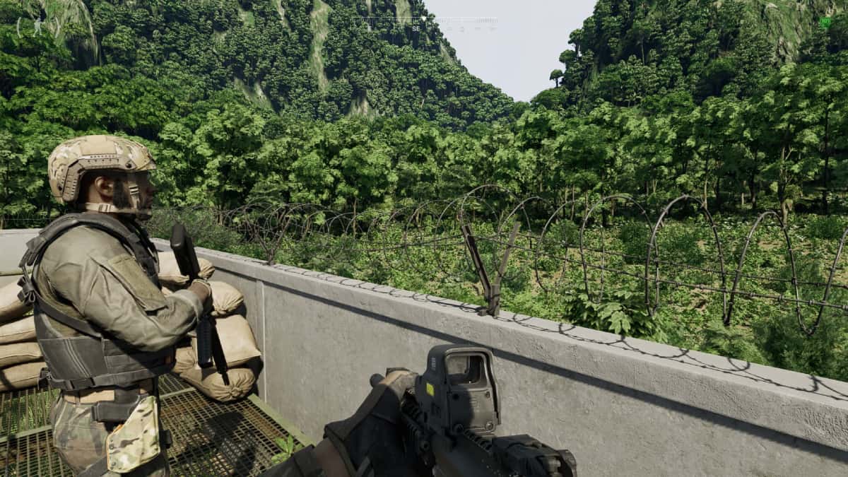 Gray Zone Warfare players standing on a fence