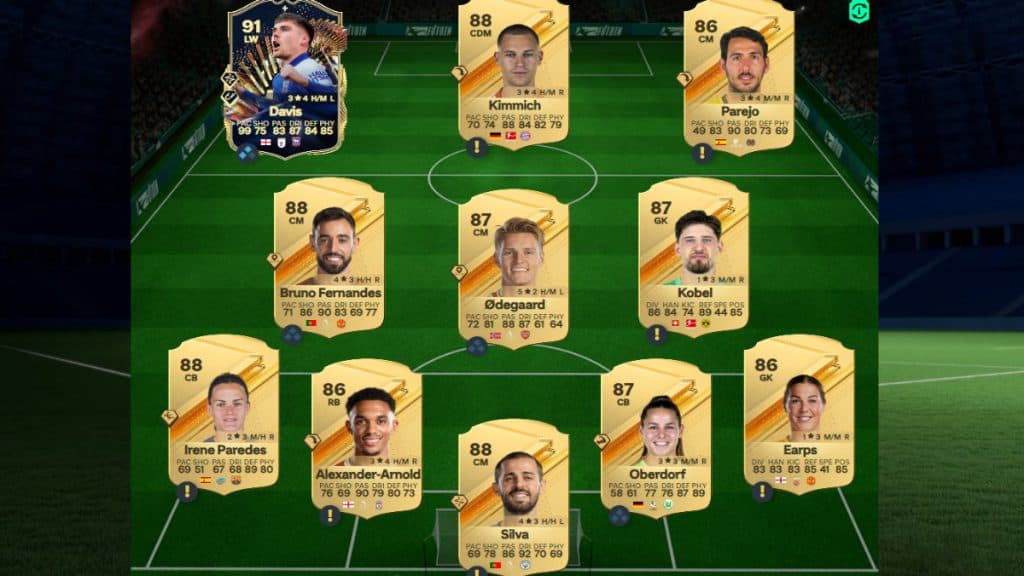 EA FC 24 88+ Icon SBC 88-rated squad solution