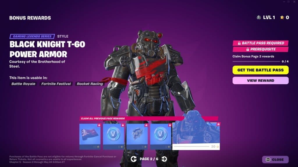 Fortnite Battle Pass bonus rewards page 2