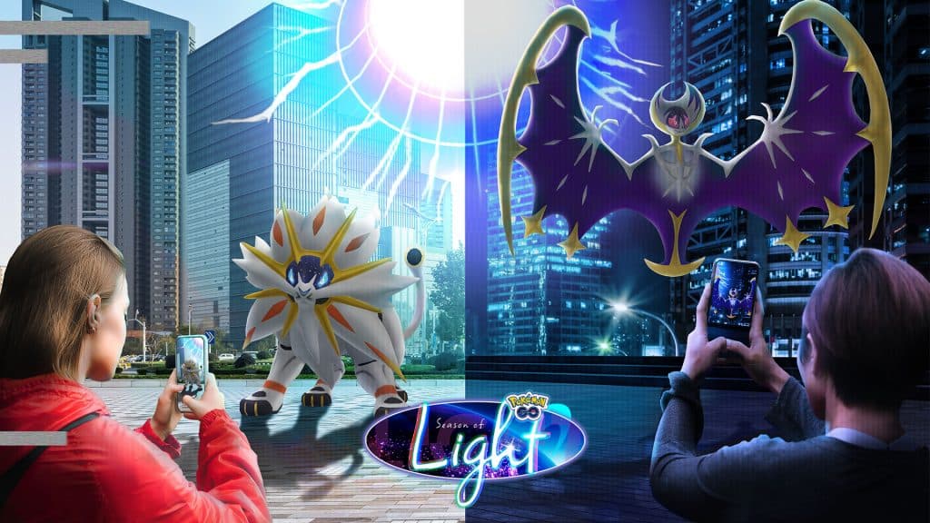 Solgaleo and Lunala in Pokemon Go