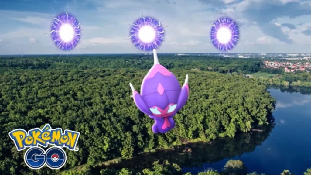 ultra beast poipole coming out of an ultra wormhole