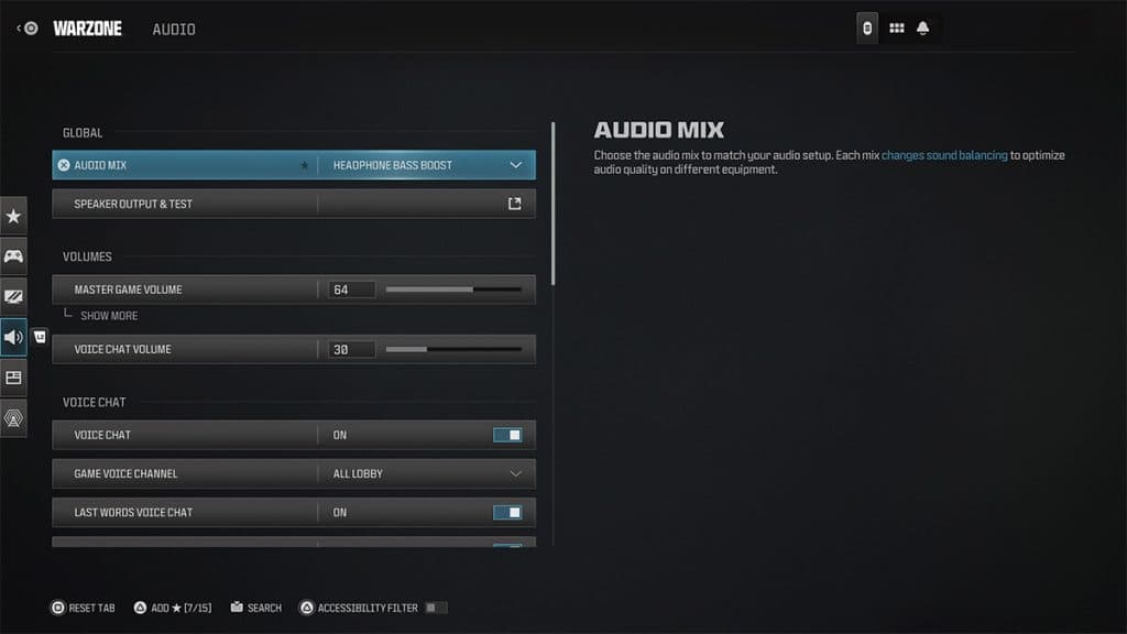 Best audio settings Warzone