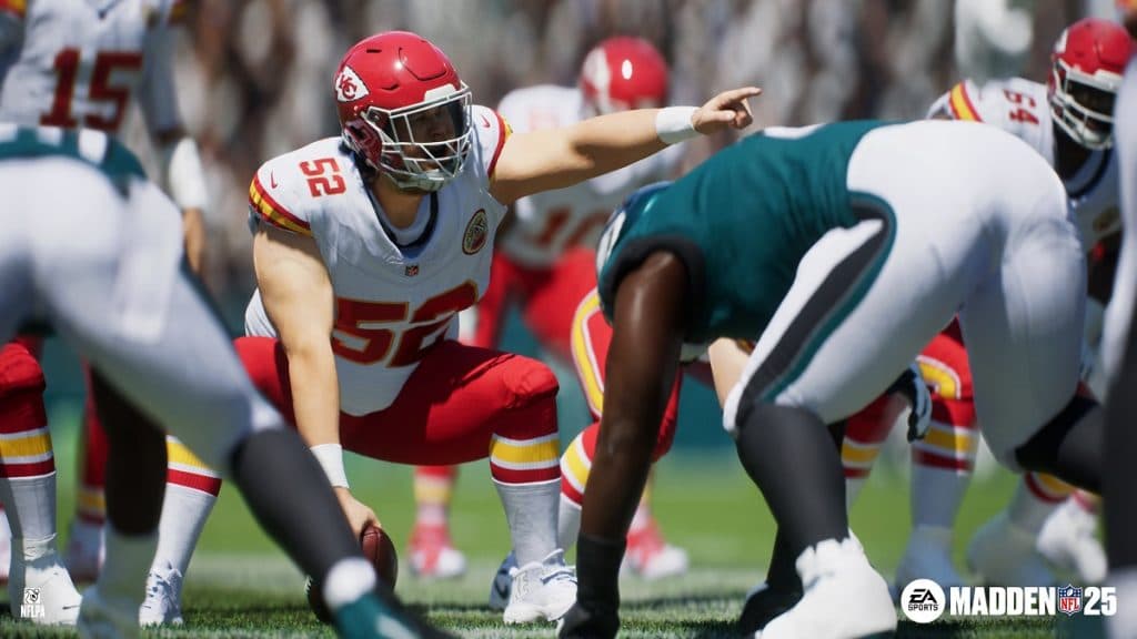 Kansas City Chiefs pre-snap play in Madden NFL 25