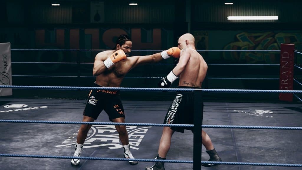 Two boxers squaring off in Undisputed