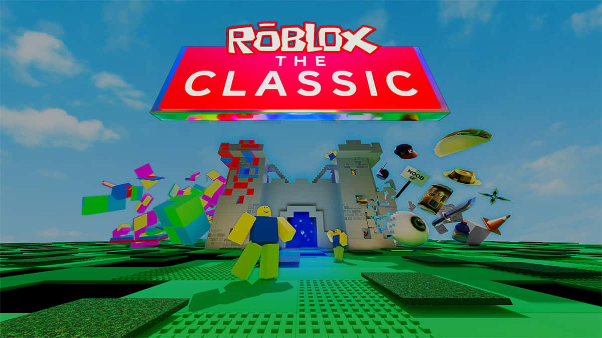Roblox The Classic key art featuring Roblox character and items.