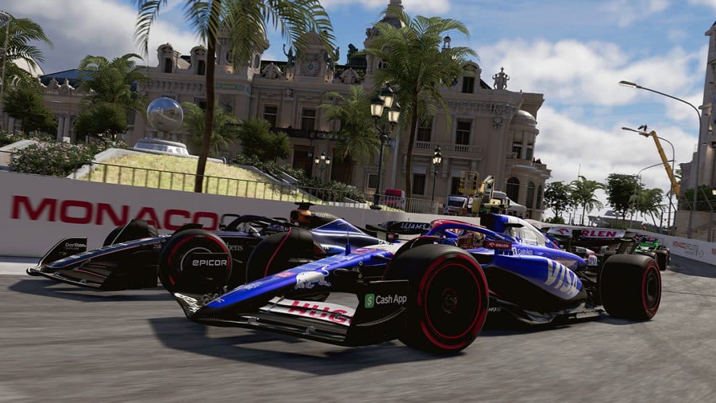 Visa Cash App RB and Williams wheel-to-wheel in Monaco