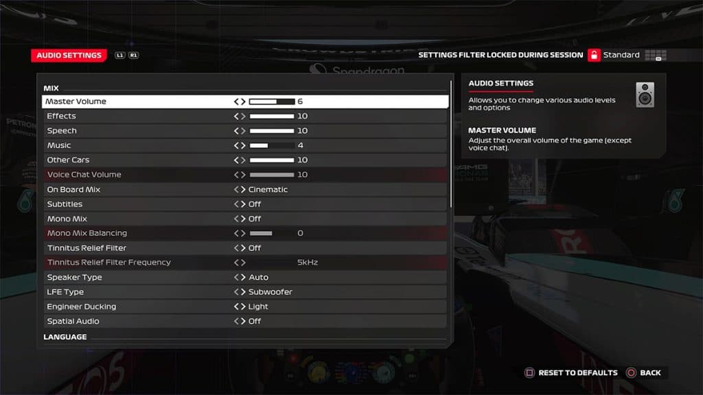 F1 24 best audio settings menu
