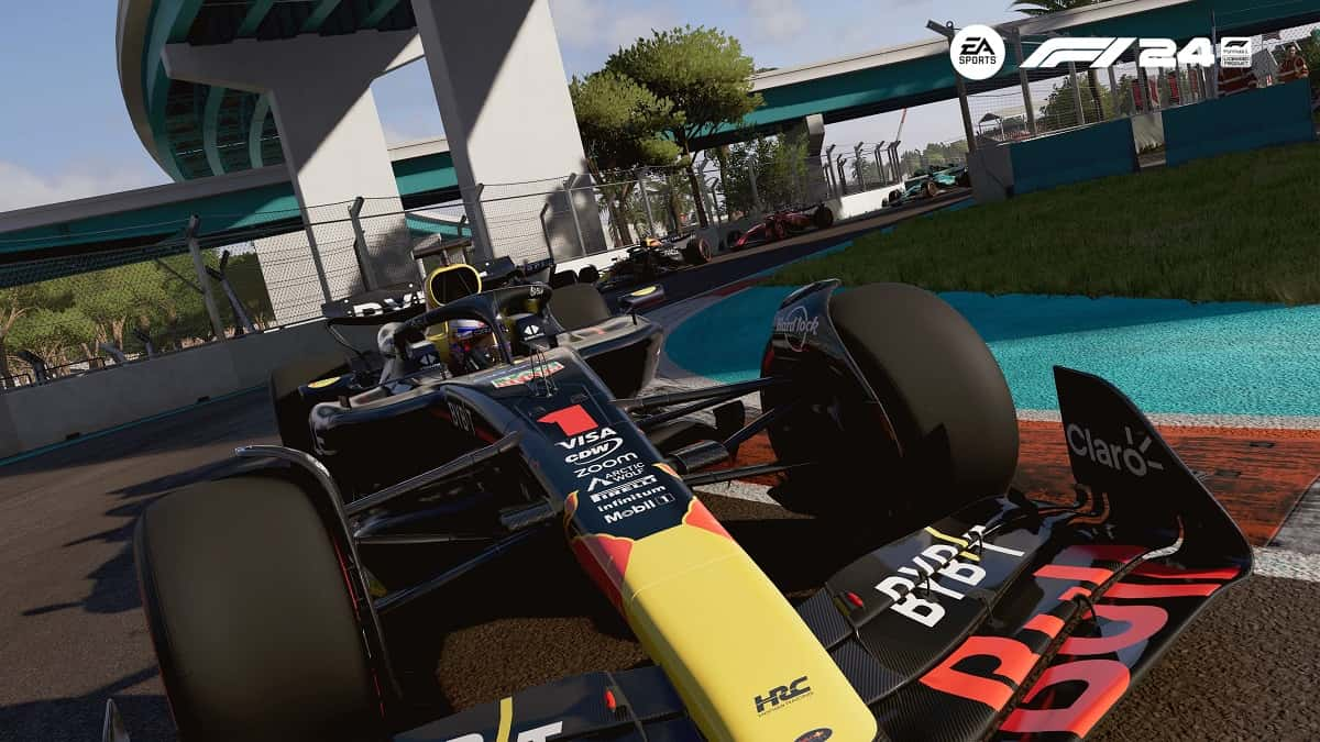 Verstappen leading the Miami GP in F1 24