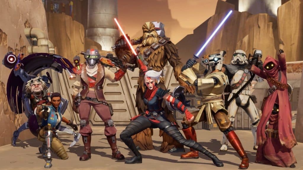 Star Wars: Hunters characters in a line