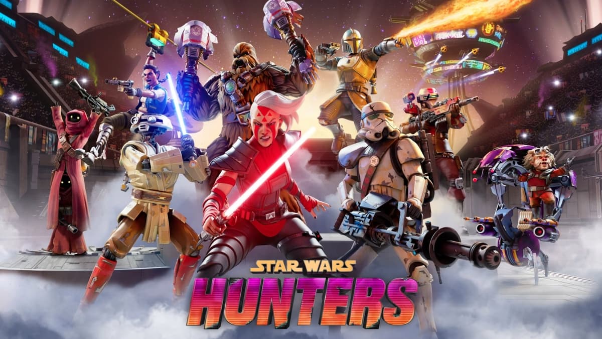 Star Wars: Hunters characters with logo