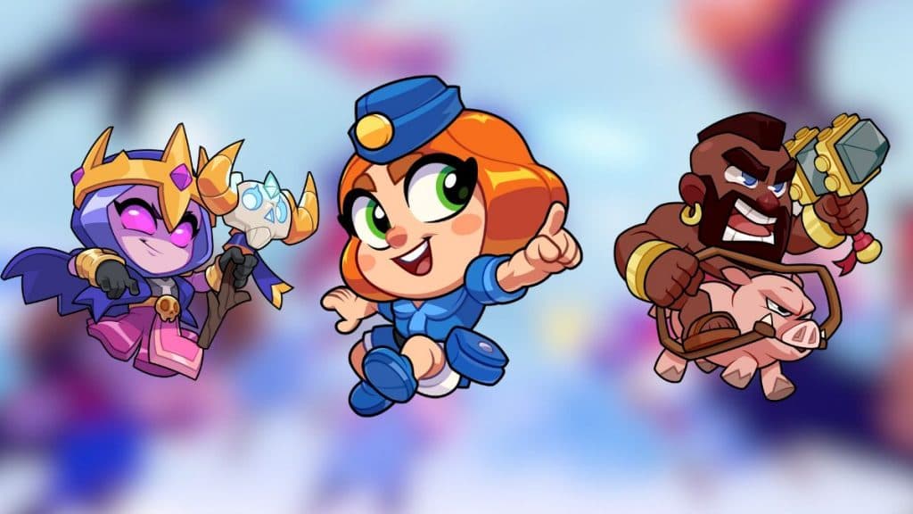 Witch, Tank, and Hog Rider in Squad Busters.