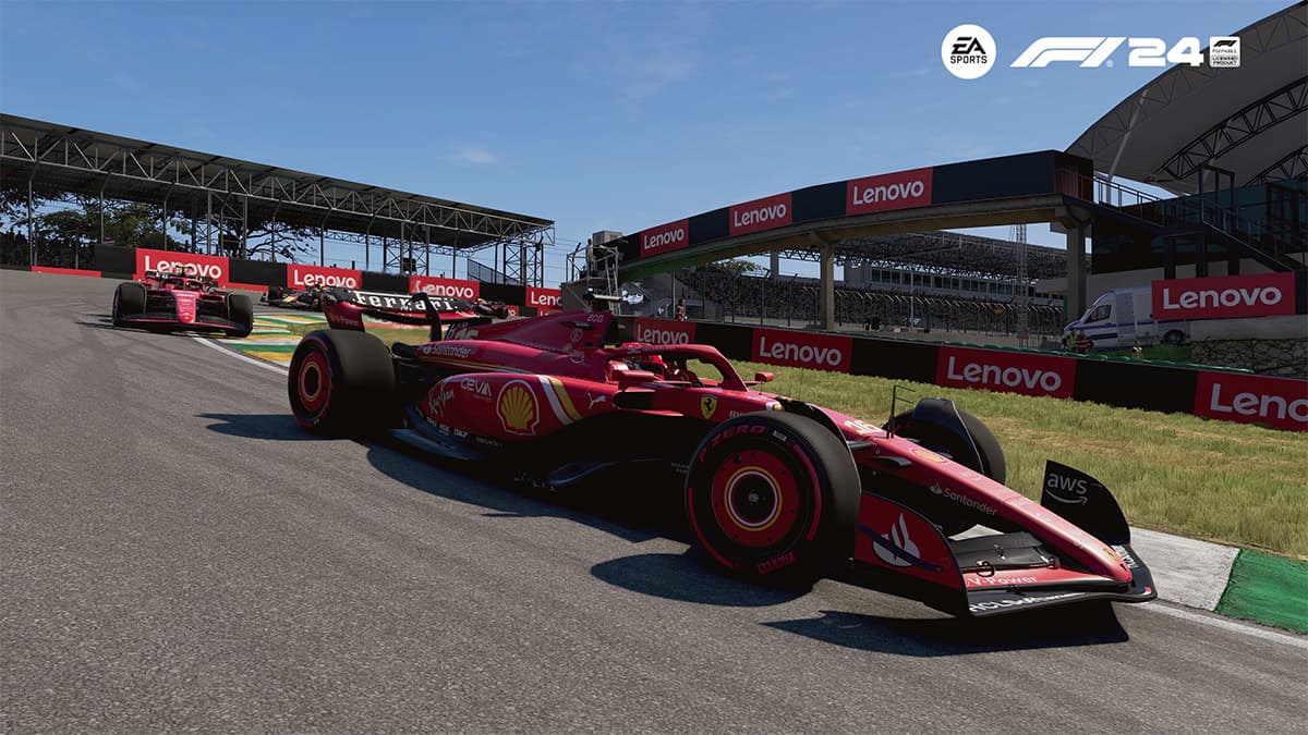 F1 24 Ferrari's Leclerc in the Brazilian GP Interlagos