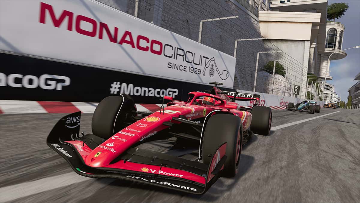 F1 24 Ferrari's Leclerc in the Monaco GP