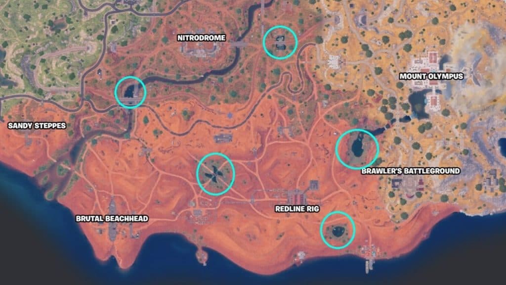 Oasis Pool locations in Fortnite Chapter 5 Season 3