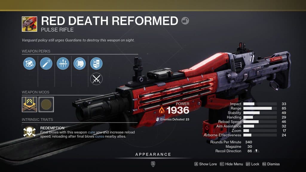 The Red Death Reformed Destiny 2 The Final Shape.