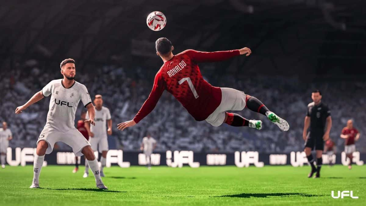 Ronaldo doing bicycle kick in UFL