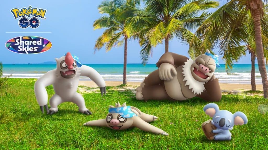 pokemon go slumbering sands event with komala and slakoth family