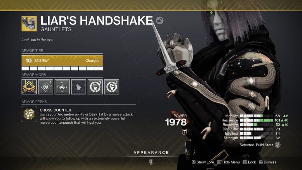 The Liar's Handshake Exotic, Destiny 2 The Final Shape