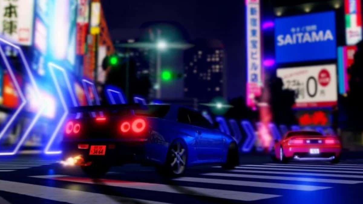 Cars in Midnight Racing Tokyo