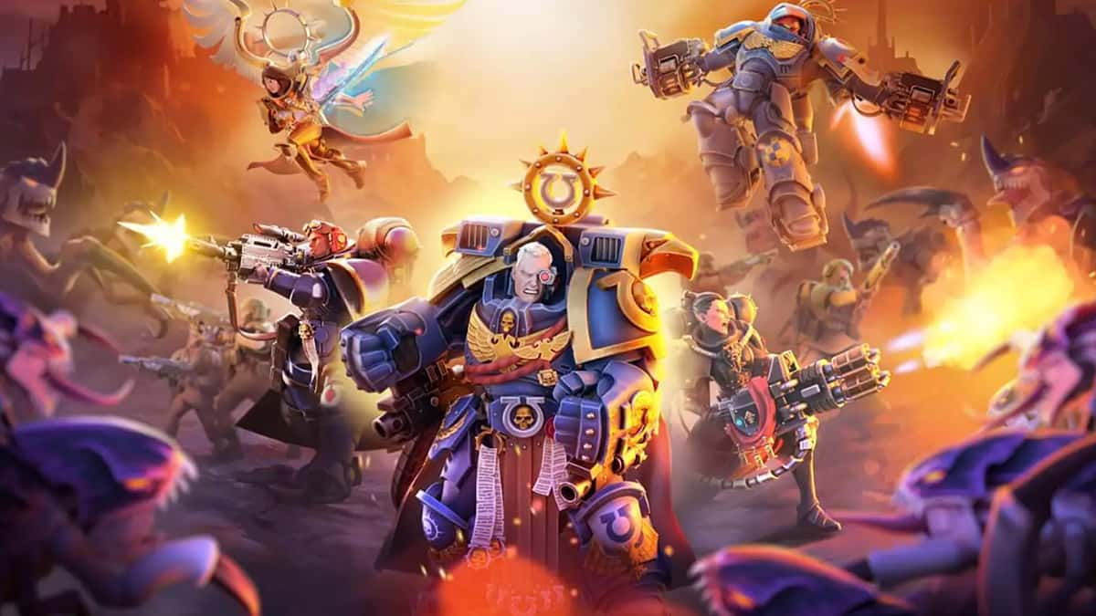 Warhammer Tacticus keyart featuring various characters.