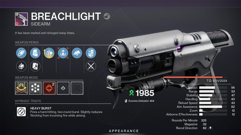 Breachlight Strand sidearm Destiny 2