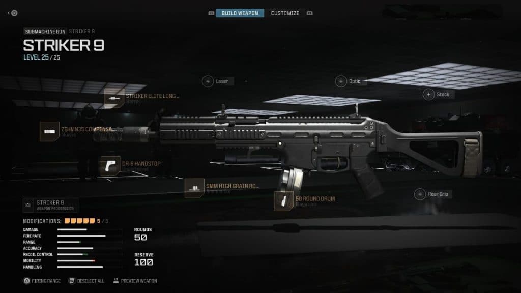 striker 9 with attachments in mw3