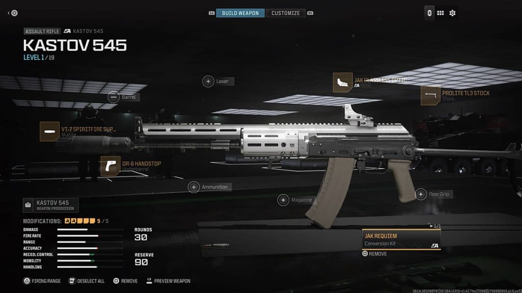 Warzone Kastov 545 loadout attachments