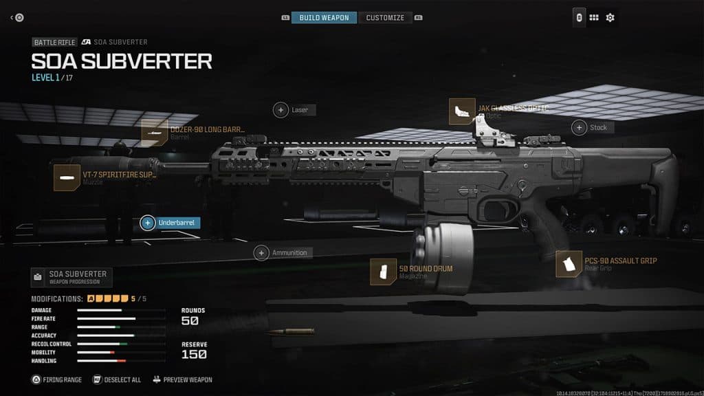 MW3 SOA Subverter loadout attachments