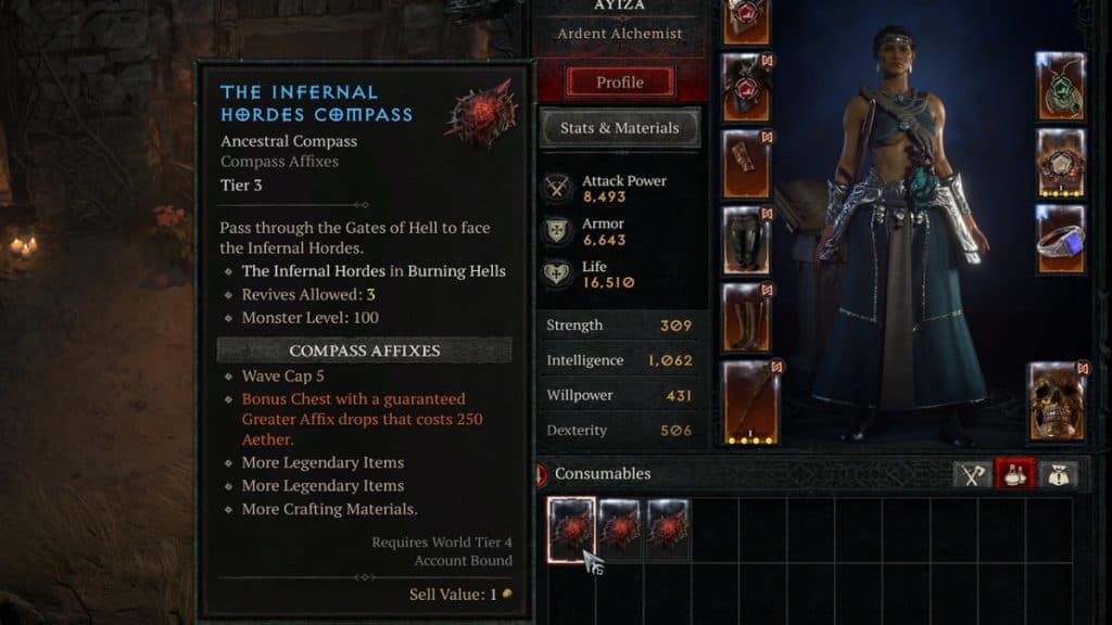 Diablo 4 Infernal Compass