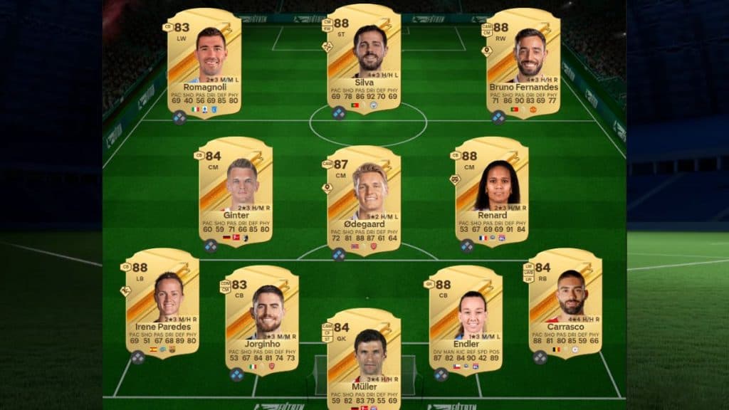 EA FC 24 91+ Icon SBC 87-rated squad solution