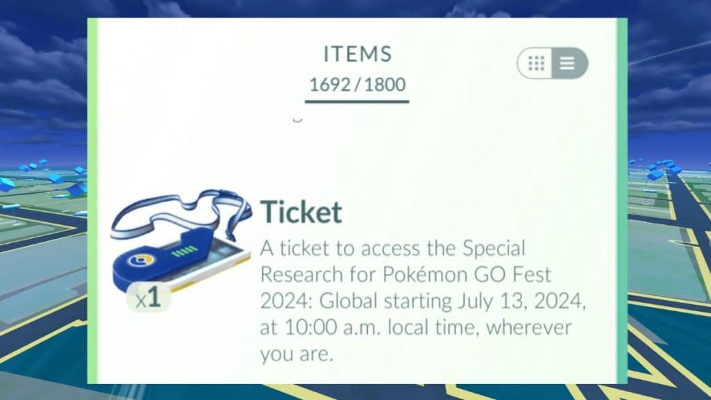 pokemon go fest 2024 ticket in game storage