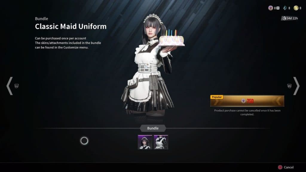 The First Descendant screenshot of Classic Maid Bunny skin