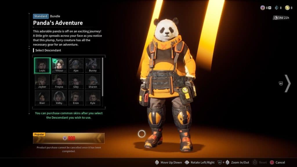 The First Descendant screenshot of Panda's Adventure Bunny skin