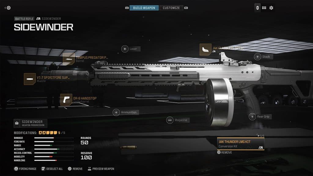 Warzone Sidewinder loadout attachments