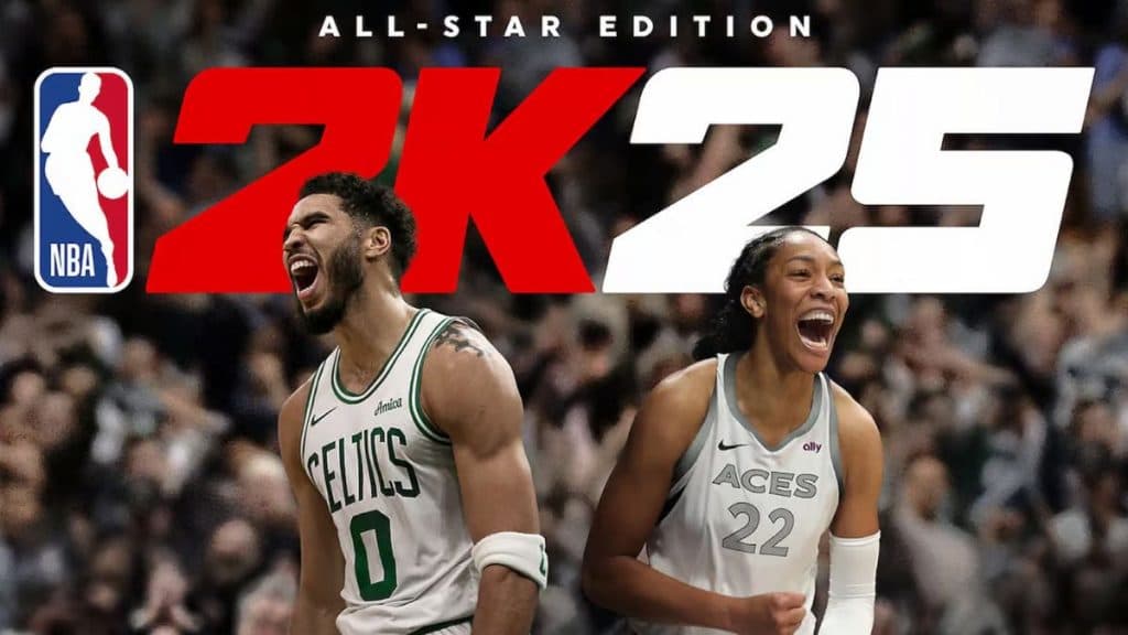 A'ja Wilson and Jayson Tatum on the NBA 2K25 All-Star edition cover