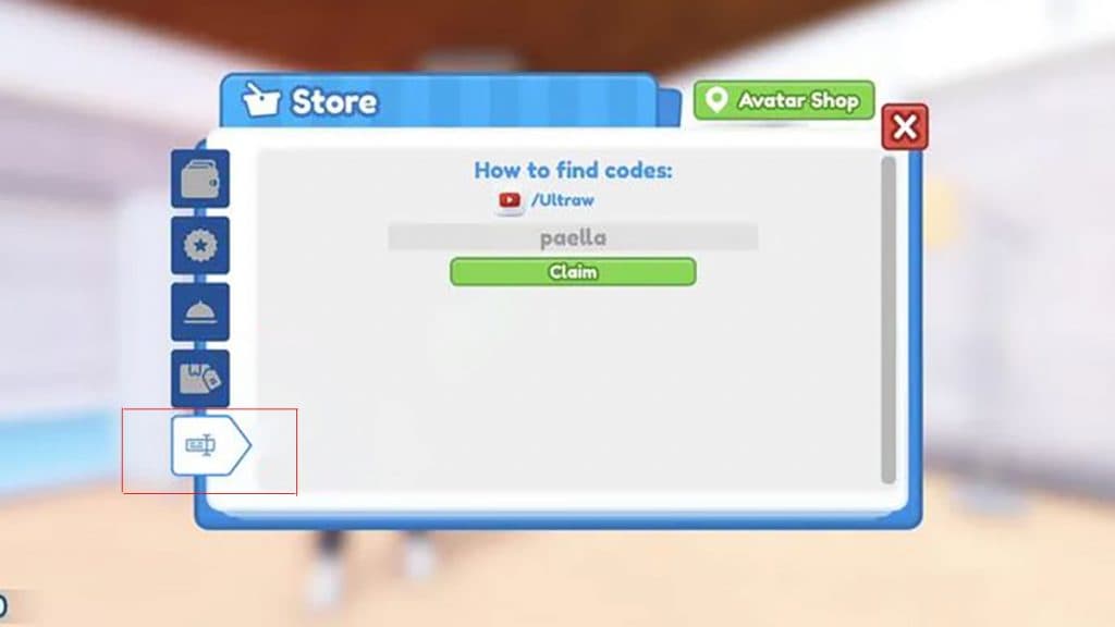 Restaurant Tycoon 2 store menu