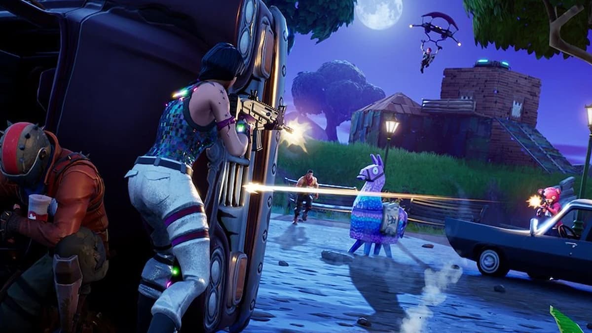 Fortnite characters fighting it out in Team Rumble.